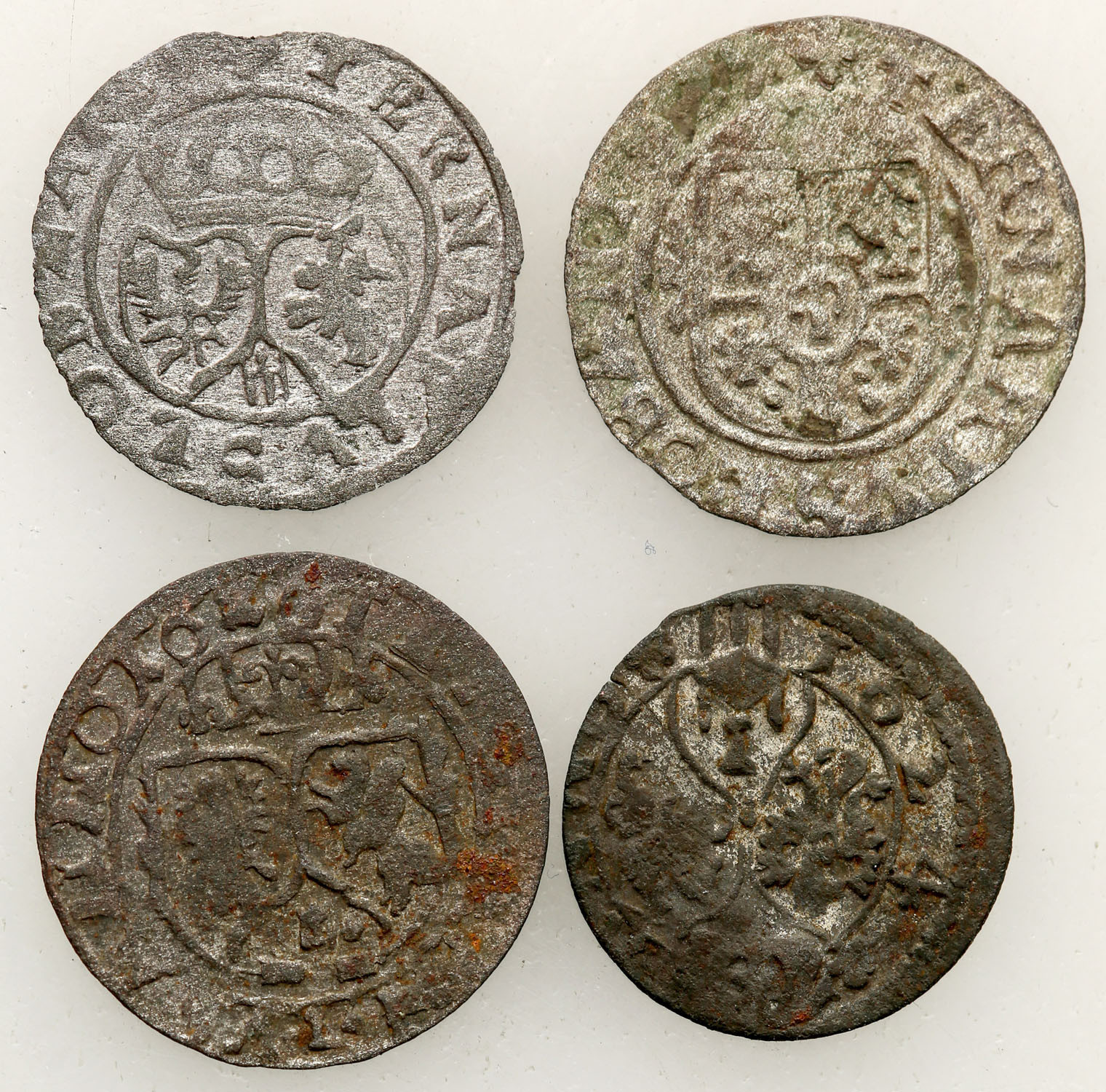 Zygmunt III Waza. Trzeciak 1624 - 1626, Łobżenica, zestaw 4 monet